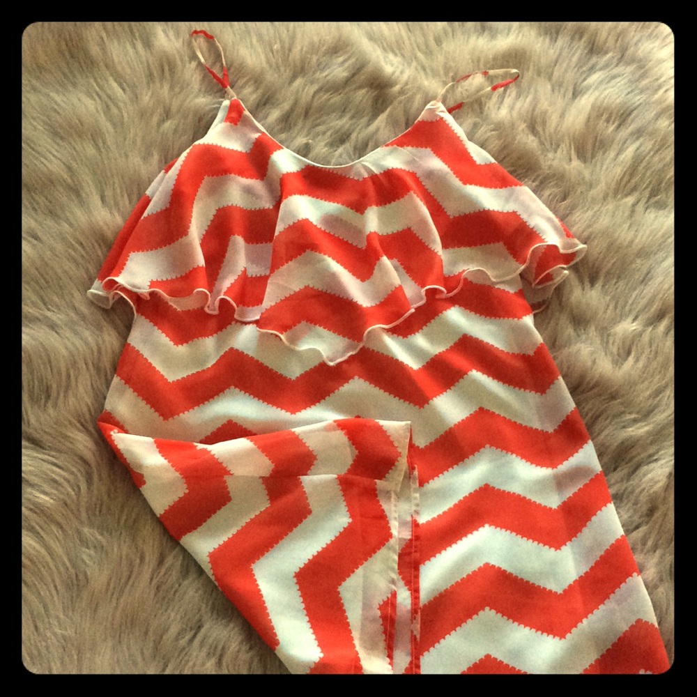 Chevron Strappy Mini Dress